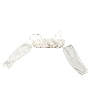 Akalia Swimwear White Three Piece Bikini Top